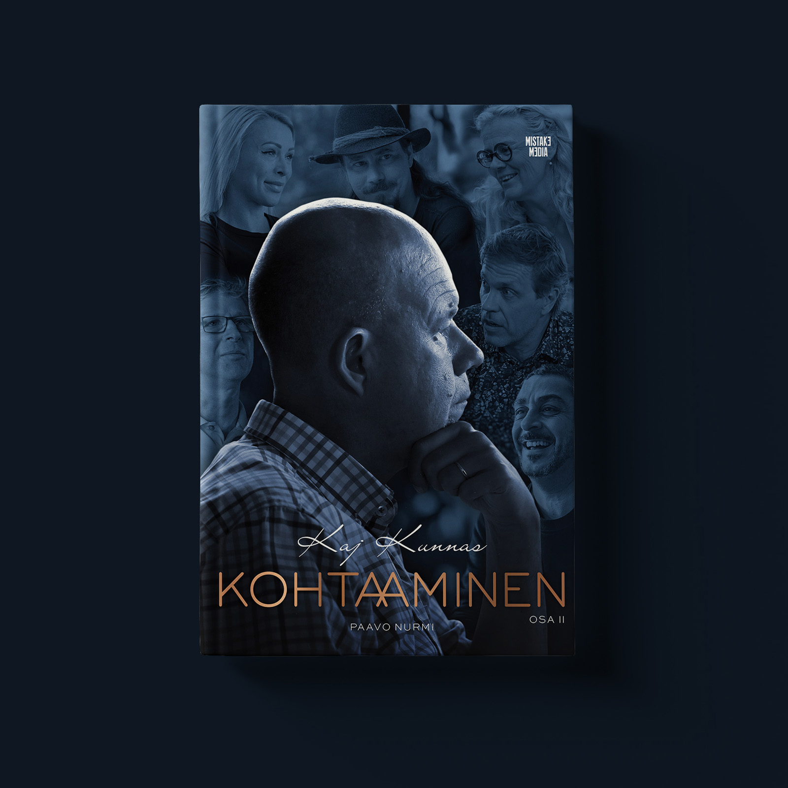 Kohtaaminen interview book cover design for Finnish publication – minimalist editorial design for marketing and promotion