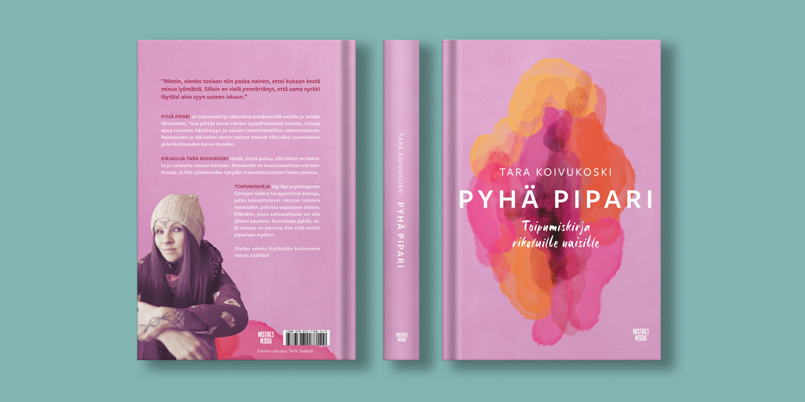 Pyhä Pipari recovery book cover design for women’s support publication – graphic design for educational marketing